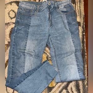 Multi colored blue jeans